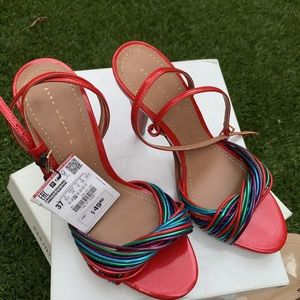 ZARA multicolored open toe heel